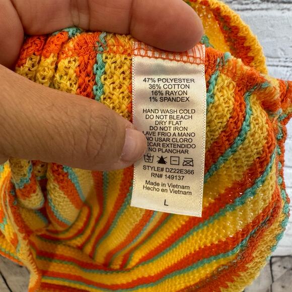 Altar'd State Knit Mini Dress Size L Tie back‎ Striped - Picture 6 of 6